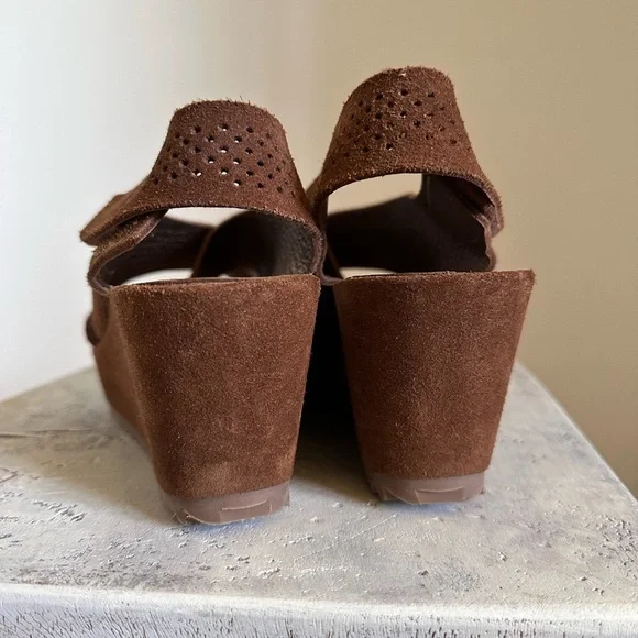 Pedro Garcia brown Natural Frigg Suede Crossover Wedge Sandals size 9/40 - Picture 5 of 7